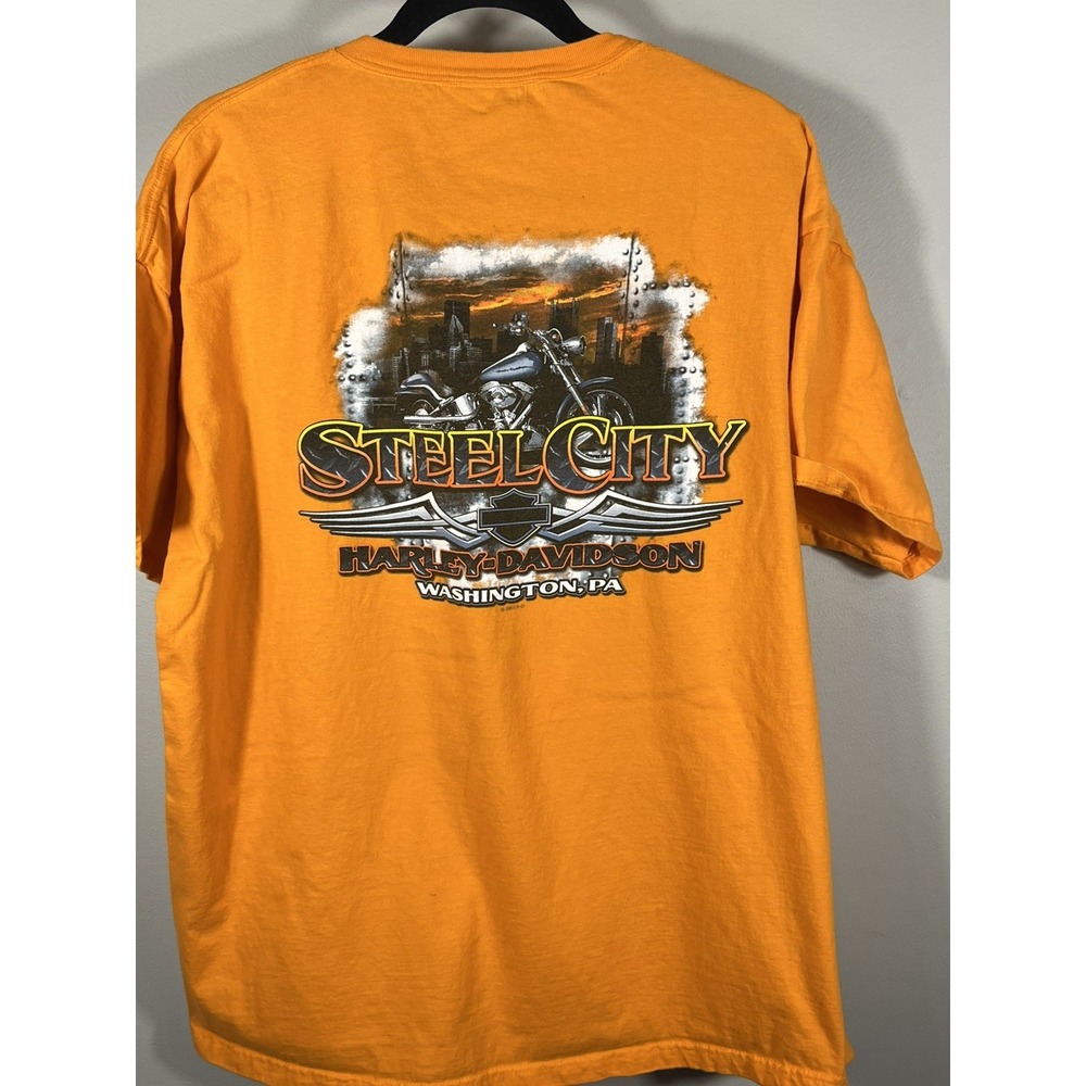 Harley Davidson Tee T-Shirt Steel City Washington PA 2010 Size 2XL XXL (P)